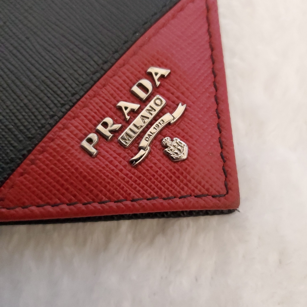 Prada Saffiano Men's Black Card Case with Money Clip - Picture 4 of 10